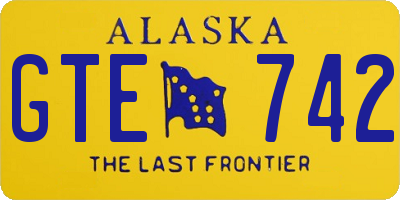 AK license plate GTE742