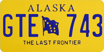 AK license plate GTE743