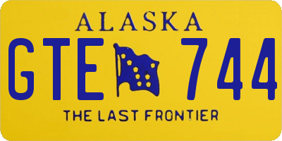 AK license plate GTE744