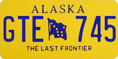 AK license plate GTE745