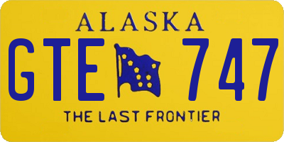 AK license plate GTE747