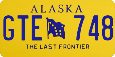 AK license plate GTE748
