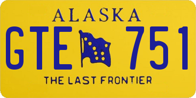 AK license plate GTE751