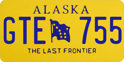 AK license plate GTE755
