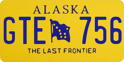 AK license plate GTE756