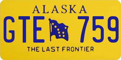 AK license plate GTE759