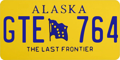 AK license plate GTE764