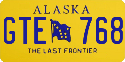 AK license plate GTE768