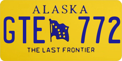 AK license plate GTE772