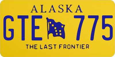 AK license plate GTE775