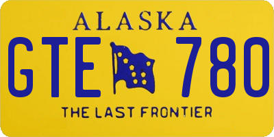 AK license plate GTE780