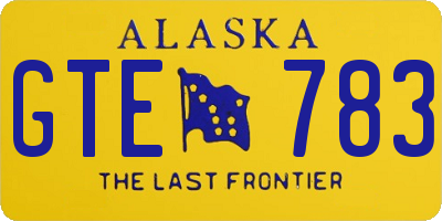 AK license plate GTE783