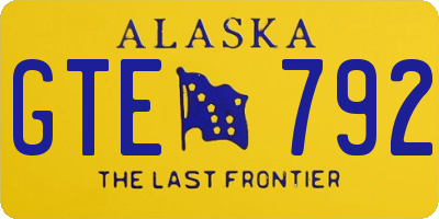 AK license plate GTE792