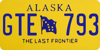 AK license plate GTE793