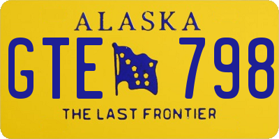 AK license plate GTE798