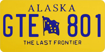 AK license plate GTE801