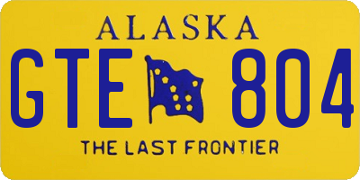 AK license plate GTE804