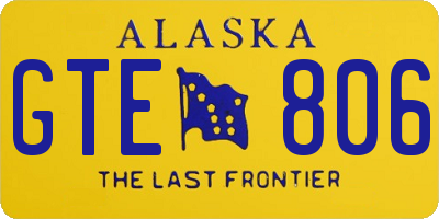 AK license plate GTE806