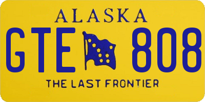 AK license plate GTE808