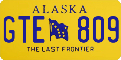 AK license plate GTE809