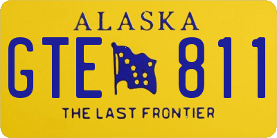 AK license plate GTE811