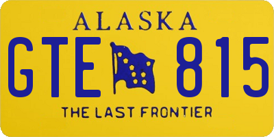 AK license plate GTE815