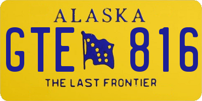 AK license plate GTE816