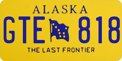 AK license plate GTE818