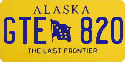 AK license plate GTE820