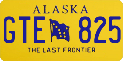 AK license plate GTE825