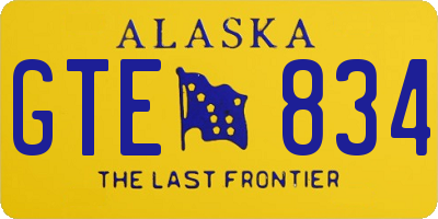 AK license plate GTE834