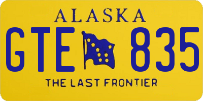 AK license plate GTE835