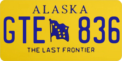 AK license plate GTE836