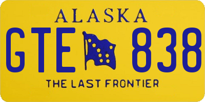 AK license plate GTE838