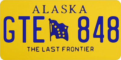 AK license plate GTE848