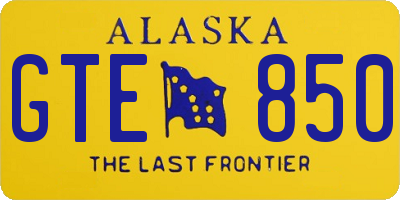 AK license plate GTE850