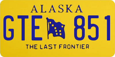 AK license plate GTE851