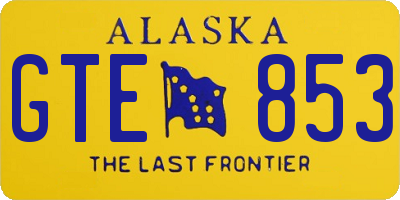 AK license plate GTE853
