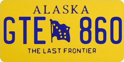 AK license plate GTE860