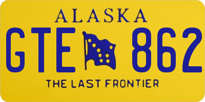 AK license plate GTE862