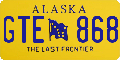 AK license plate GTE868