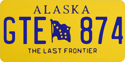 AK license plate GTE874