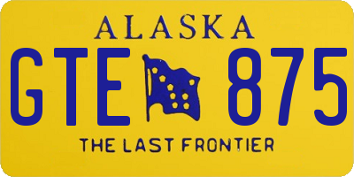 AK license plate GTE875