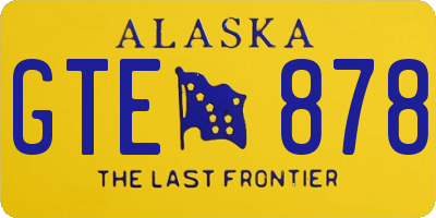 AK license plate GTE878