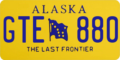 AK license plate GTE880