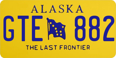 AK license plate GTE882