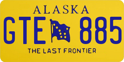 AK license plate GTE885