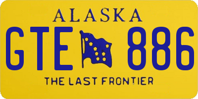 AK license plate GTE886