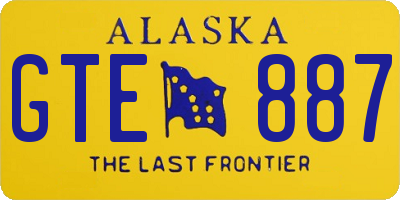 AK license plate GTE887