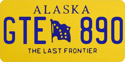 AK license plate GTE890